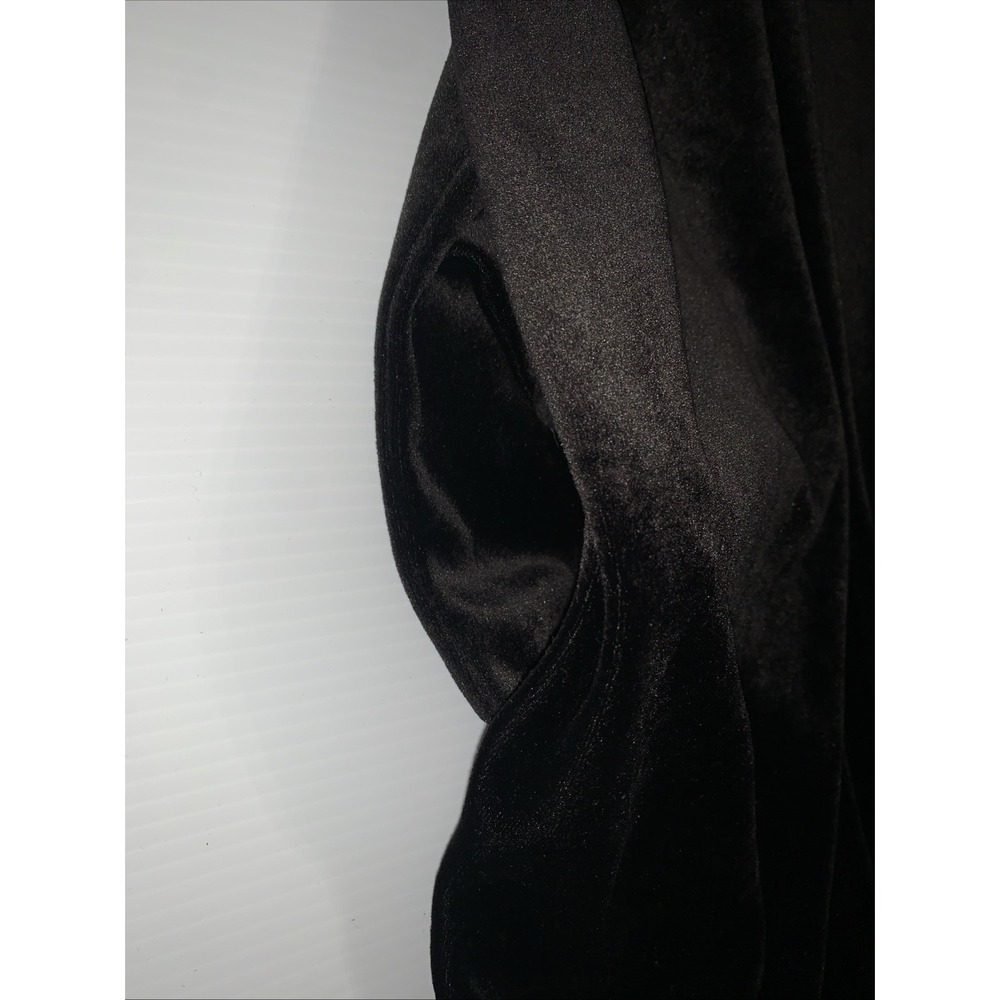 Cinema Etoile Robe Womens 2X Black Animal Print Trim Velvet Velour Maxi Zip - Picture 8 of 14